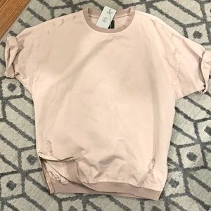 New Pink Distressed Cargo Shirt
